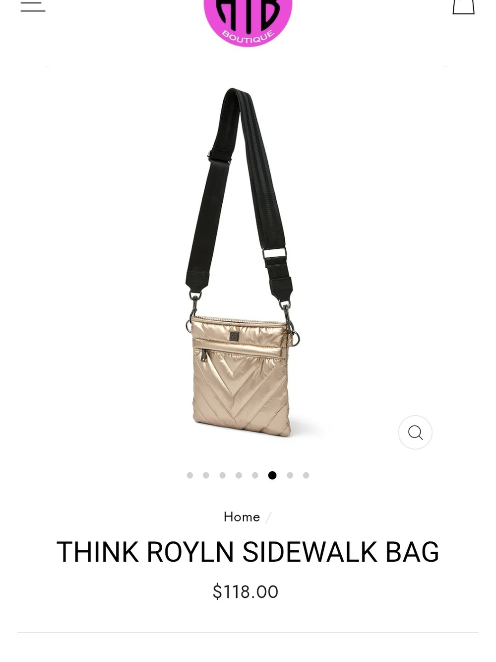 THINK ROYLN Sidewalk Quilted Crossbody Bag in Champagne Gold (Pearl Cashmere )